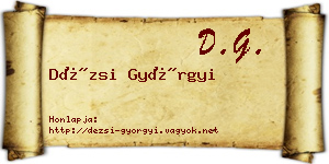Dézsi Györgyi névjegykártya